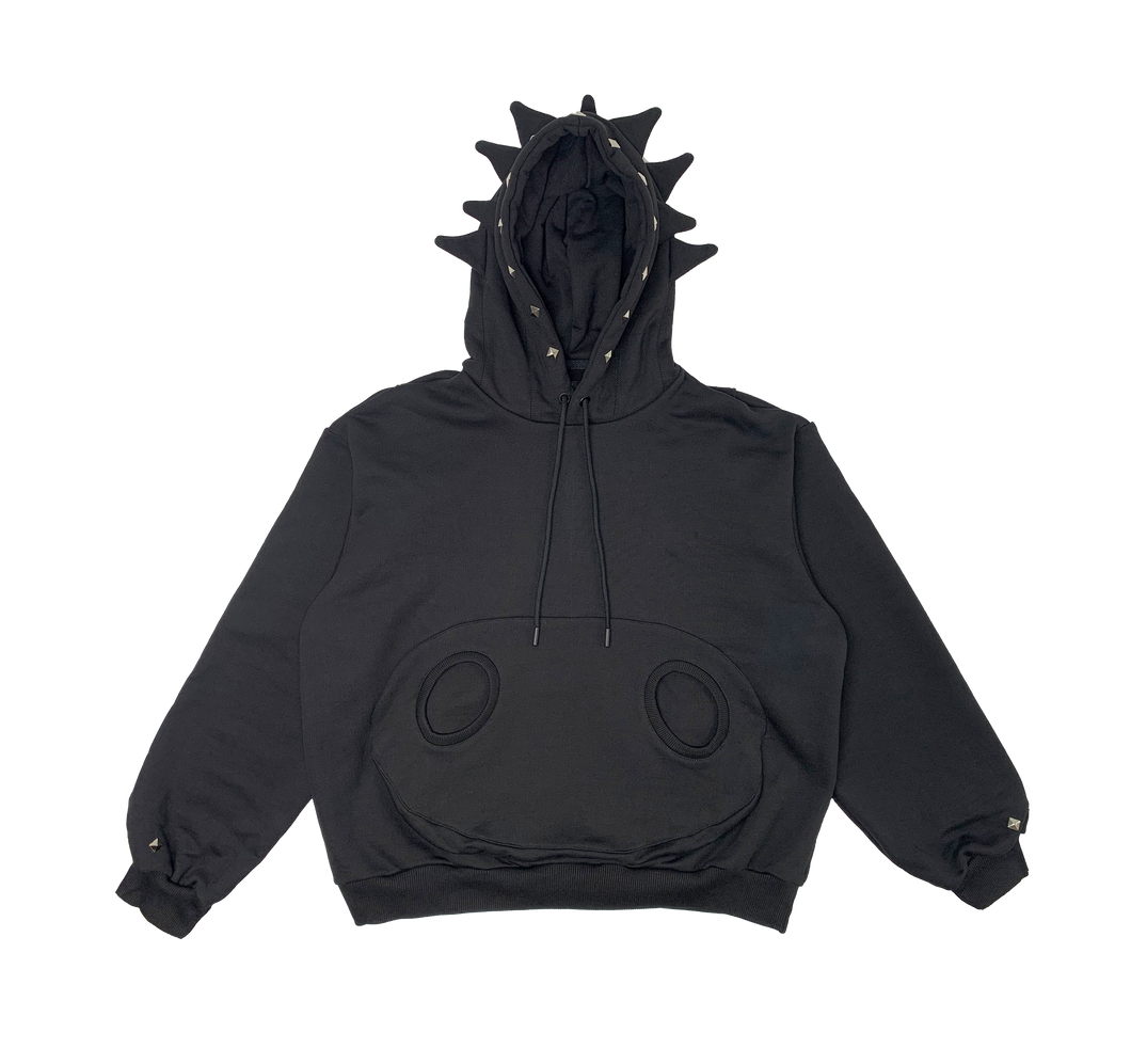 Hoodie with metal deals spikes on hood